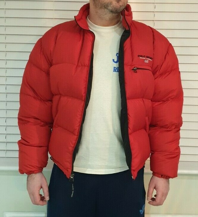 90s Polo Ralph Lauren Down Jacket M Vintage 90s Polo Sport Ralph Lauren Down Bomber Jacket - S